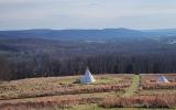 The tipi and the mountain views from the villa